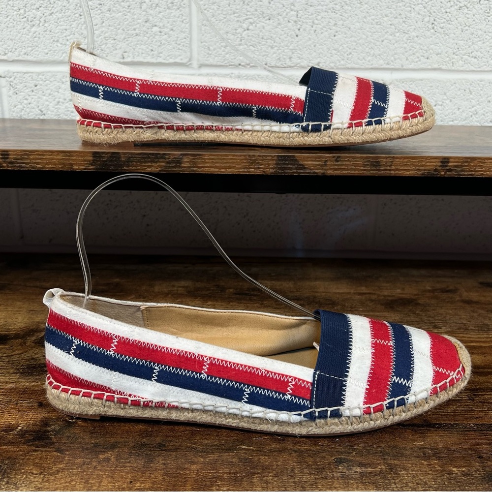 Patriotic Loafers Adrienne Vittadini Stripes Casual Flats Summer July 4 women 10